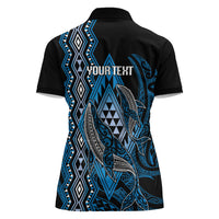 Aotearoa Iwi Ngati Porou Personalised Women Polo Shirt NZ Maori Humpback Whale Taniko Motifs LT14 - Polynesian Pride