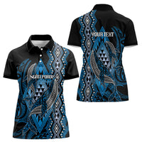 Aotearoa Iwi Ngati Porou Personalised Women Polo Shirt NZ Maori Humpback Whale Taniko Motifs LT14 - Polynesian Pride