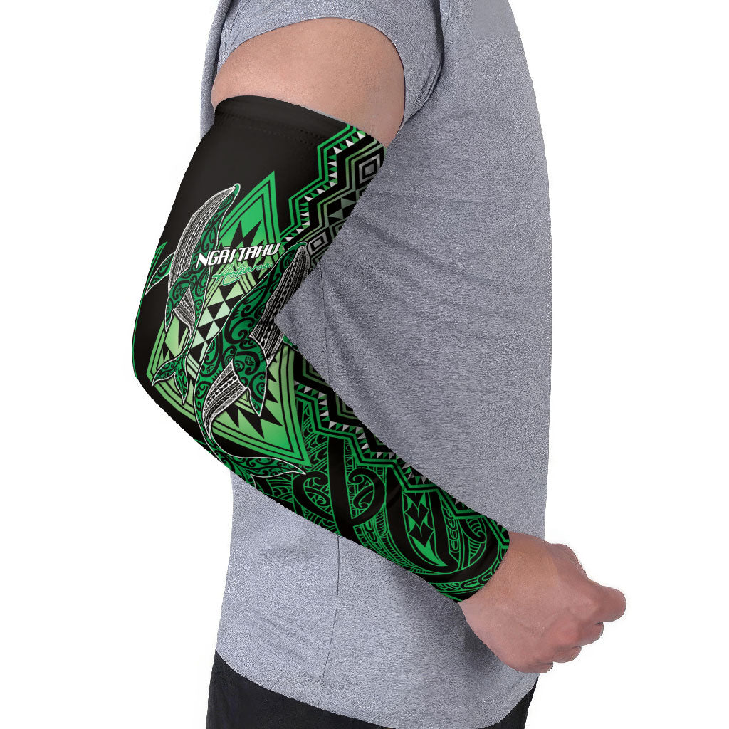 Aotearoa Iwi Ngai Tahu Personalised Arm Sleeves NZ Maori Humpback Whale Taniko Motifs LT14 - Polynesian Pride