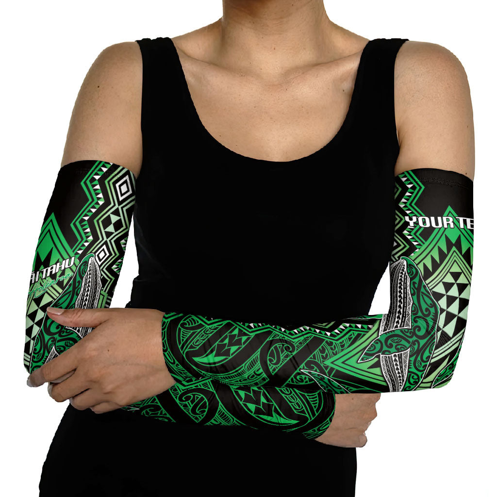 Aotearoa Iwi Ngai Tahu Personalised Arm Sleeves NZ Maori Humpback Whale Taniko Motifs LT14 - Polynesian Pride