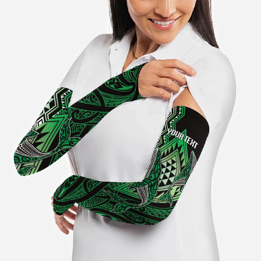 Aotearoa Iwi Ngai Tahu Personalised Arm Sleeves NZ Maori Humpback Whale Taniko Motifs LT14 - Polynesian Pride