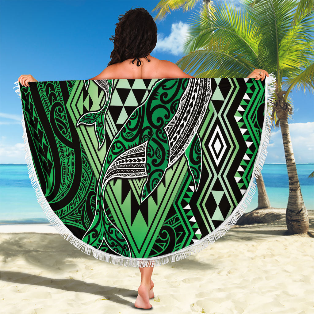 Aotearoa Iwi Ngai Tahu Beach Blanket NZ Maori Humpback Whale Taniko Motifs LT14 - Polynesian Pride