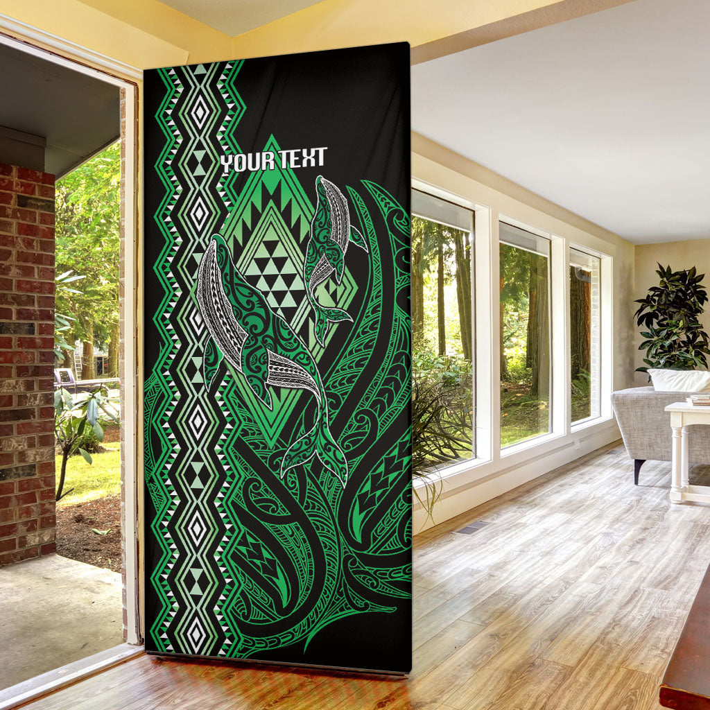 Aotearoa Iwi Ngai Tahu Personalised Door Cover NZ Maori Humpback Whale Taniko Motifs LT14 - Polynesian Pride