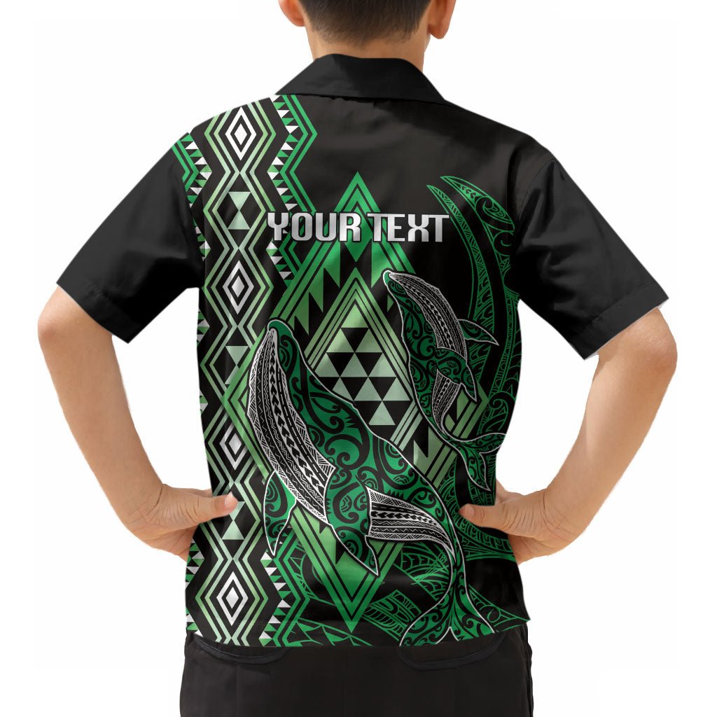 Aotearoa Iwi Ngai Tahu Personalised Kid Hawaiian Shirt NZ Maori Humpback Whale Taniko Motifs LT14 - Polynesian Pride