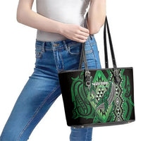 Aotearoa Iwi Ngai Tahu Leather Tote Bag NZ Maori Humpback Whale Taniko Motifs LT14 - Polynesian Pride