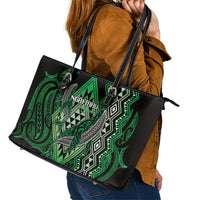 Aotearoa Iwi Ngai Tahu Leather Tote Bag NZ Maori Humpback Whale Taniko Motifs LT14 - Polynesian Pride
