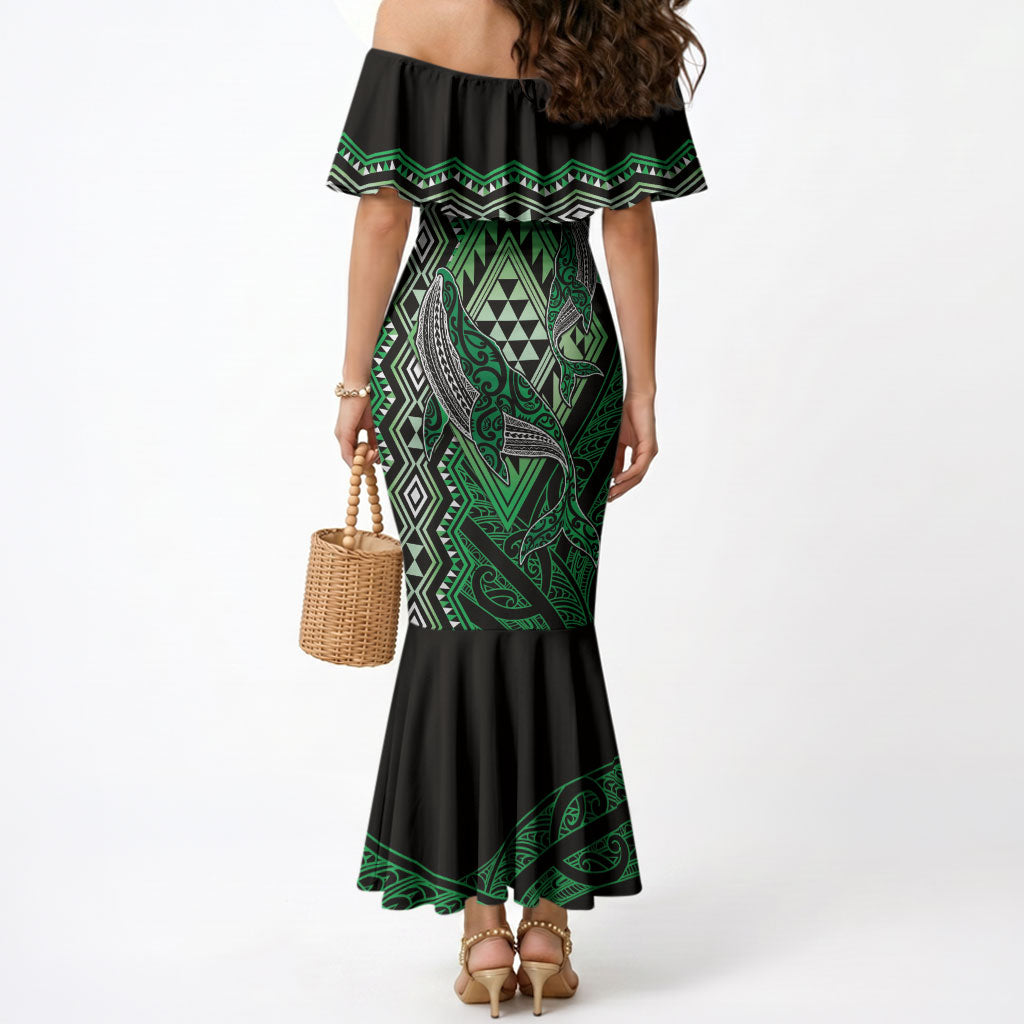 Aotearoa Iwi Ngai Tahu Personalised Mermaid Dress NZ Maori Humpback Whale Taniko Motifs LT14 - Polynesian Pride