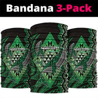 Aotearoa Iwi Ngai Tahu Neck Gaiter NZ Maori Humpback Whale Taniko Motifs LT14 package One Size: 25*50cm Green - Polynesian Pride