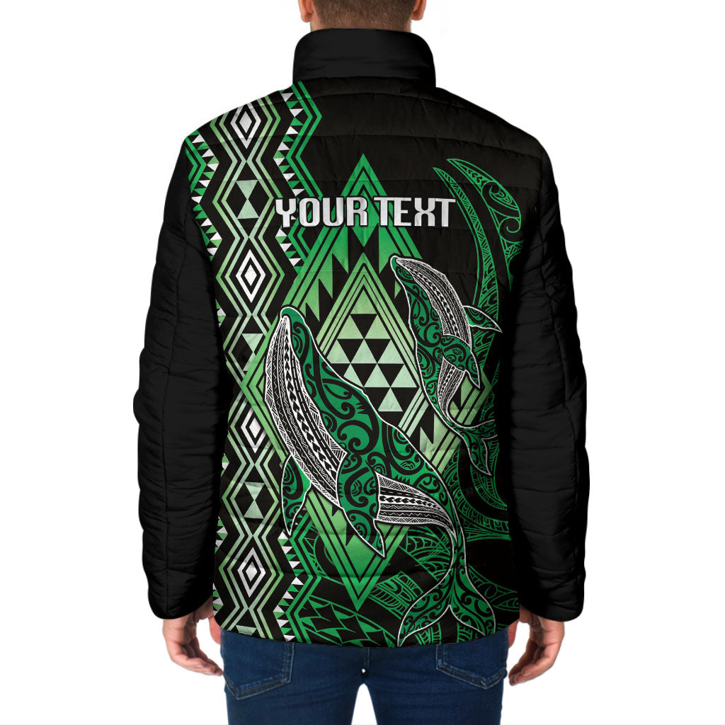 Aotearoa Iwi Ngai Tahu Personalised Padded Jacket NZ Maori Humpback Whale Taniko Motifs LT14 - Polynesian Pride