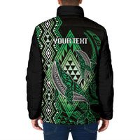 Aotearoa Iwi Ngai Tahu Personalised Padded Jacket NZ Maori Humpback Whale Taniko Motifs LT14 - Polynesian Pride