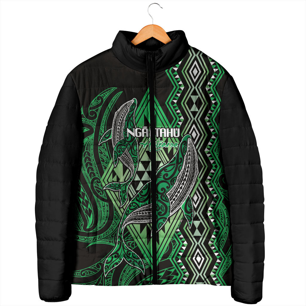 Aotearoa Iwi Ngai Tahu Personalised Padded Jacket NZ Maori Humpback Whale Taniko Motifs LT14 - Polynesian Pride
