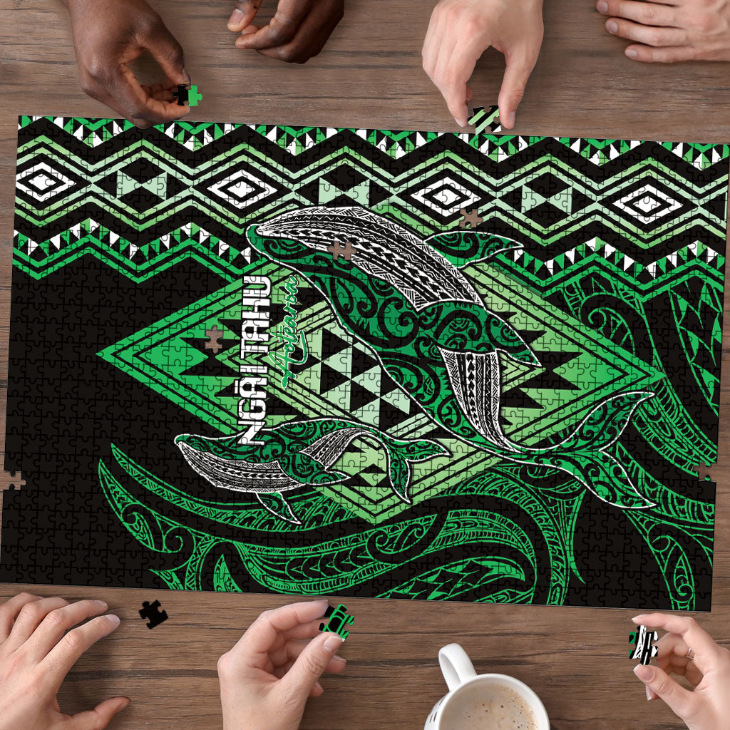 Aotearoa Iwi Ngai Tahu Puzzle NZ Maori Humpback Whale Taniko Motifs LT14 - Polynesian Pride
