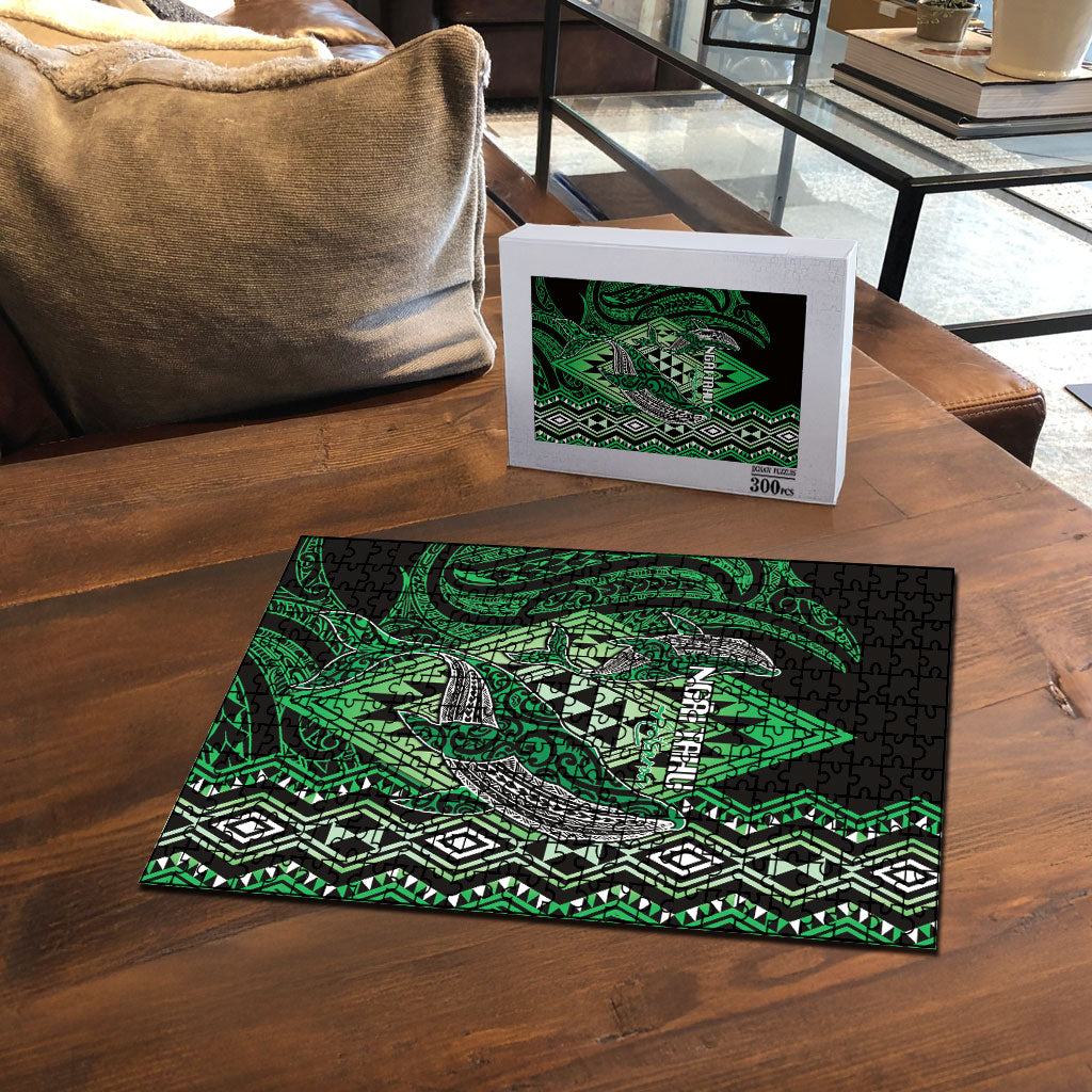 Aotearoa Iwi Ngai Tahu Puzzle NZ Maori Humpback Whale Taniko Motifs LT14 - Polynesian Pride