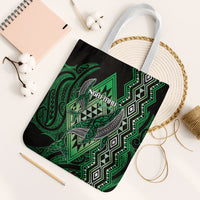 Aotearoa Iwi Ngai Tahu Tote Bag NZ Maori Humpback Whale Taniko Motifs LT14 White Strap One Size Green - Polynesian Pride