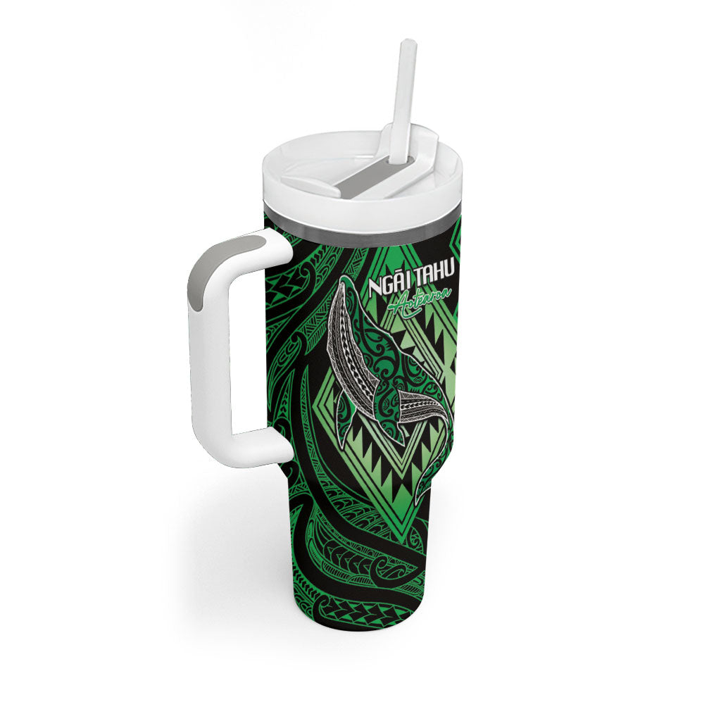 Aotearoa Iwi Ngai Tahu Personalised Tumbler With Handle NZ Maori Humpback Whale Taniko Motifs LT14 - Polynesian Pride