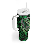 Aotearoa Iwi Ngai Tahu Personalised Tumbler With Handle NZ Maori Humpback Whale Taniko Motifs LT14 - Polynesian Pride