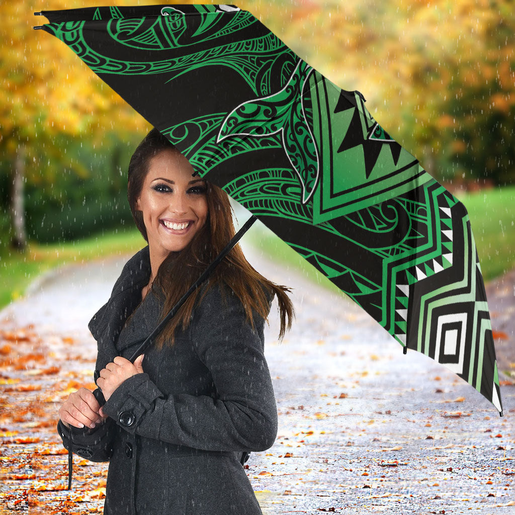 Aotearoa Iwi Ngai Tahu Umbrella NZ Maori Humpback Whale Taniko Motifs LT14 - Polynesian Pride