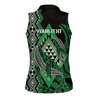Aotearoa Iwi Ngai Tahu Personalised Women Sleeveless Polo Shirt NZ Maori Humpback Whale Taniko Motifs LT14 - Polynesian Pride