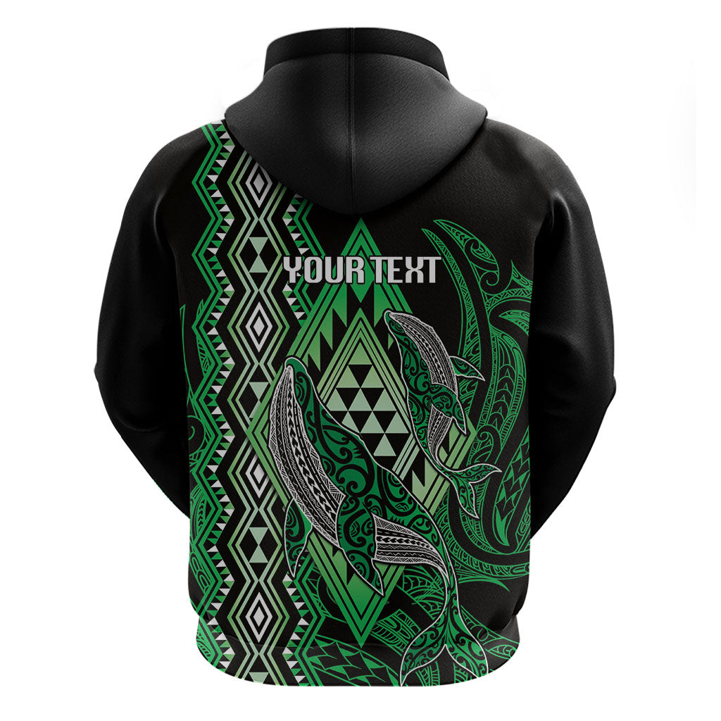 Aotearoa Iwi Ngai Tahu Personalised Zip Hoodie NZ Maori Humpback Whale Taniko Motifs LT14 - Polynesian Pride