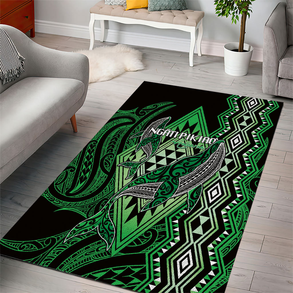 Aotearoa Iwi Ngati Pikiao Area Rug NZ Maori Humpback Whale Taniko Motifs LT14 - Polynesian Pride