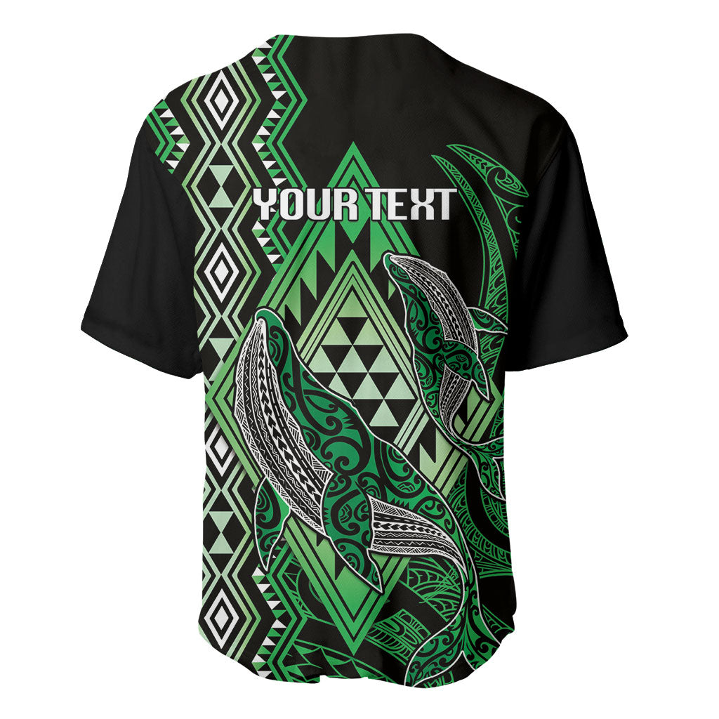 Aotearoa Iwi Ngati Pikiao Personalised Baseball Jersey NZ Maori Humpback Whale Taniko Motifs LT14 - Polynesian Pride