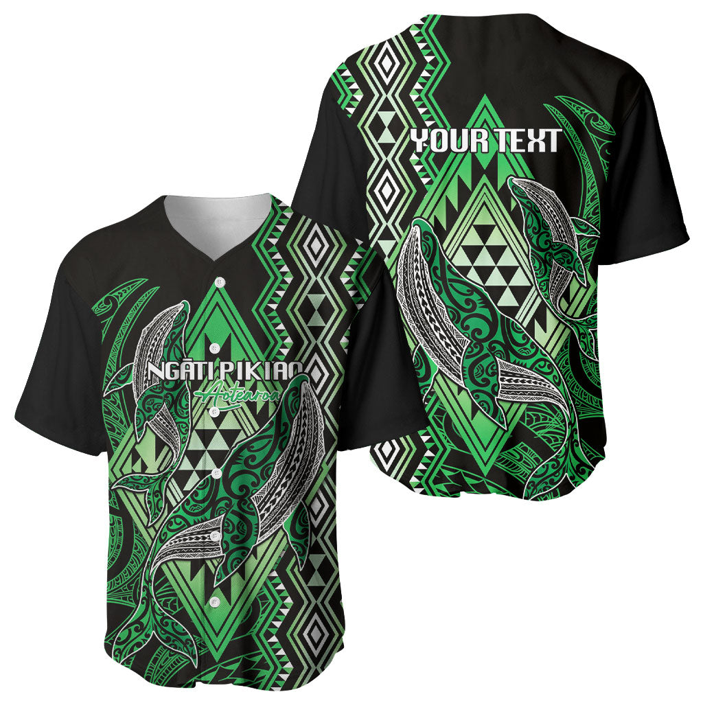 Aotearoa Iwi Ngati Pikiao Personalised Baseball Jersey NZ Maori Humpback Whale Taniko Motifs LT14 - Polynesian Pride
