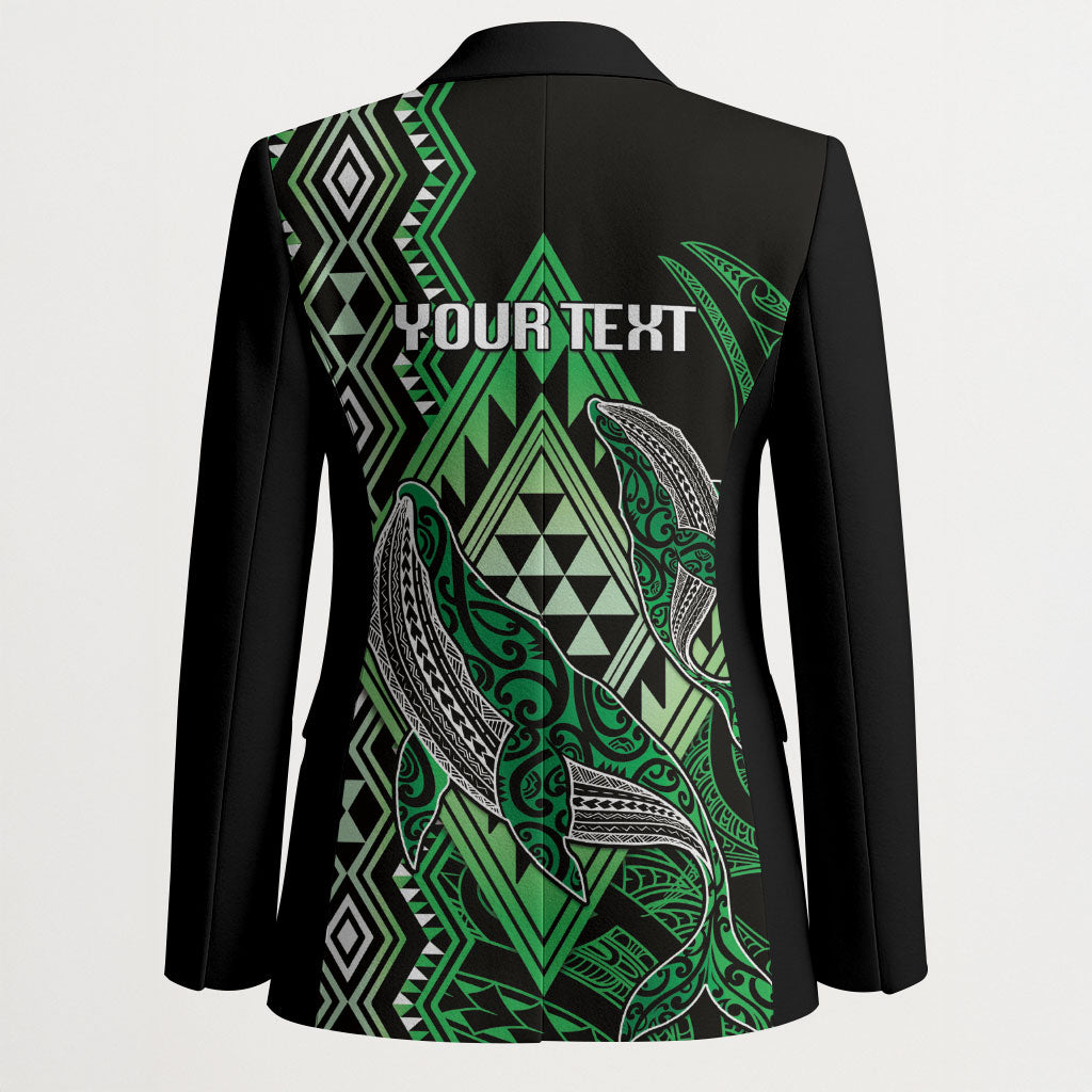 Aotearoa Iwi Ngati Pikiao Personalised Blazer NZ Maori Humpback Whale Taniko Motifs LT14 - Polynesian Pride