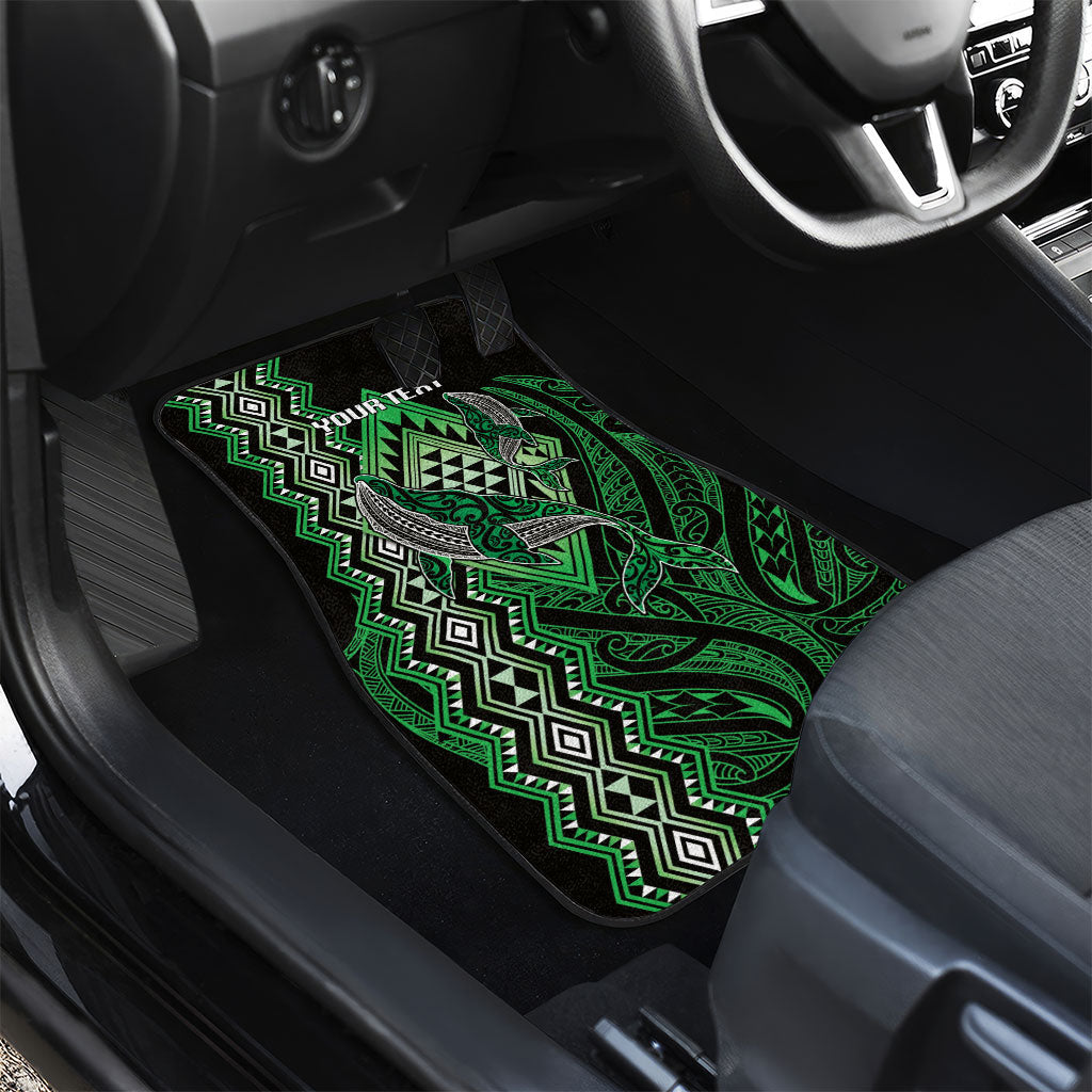 Aotearoa Iwi Ngati Pikiao Personalised Car Mats NZ Maori Humpback Whale Taniko Motifs LT14 - Polynesian Pride