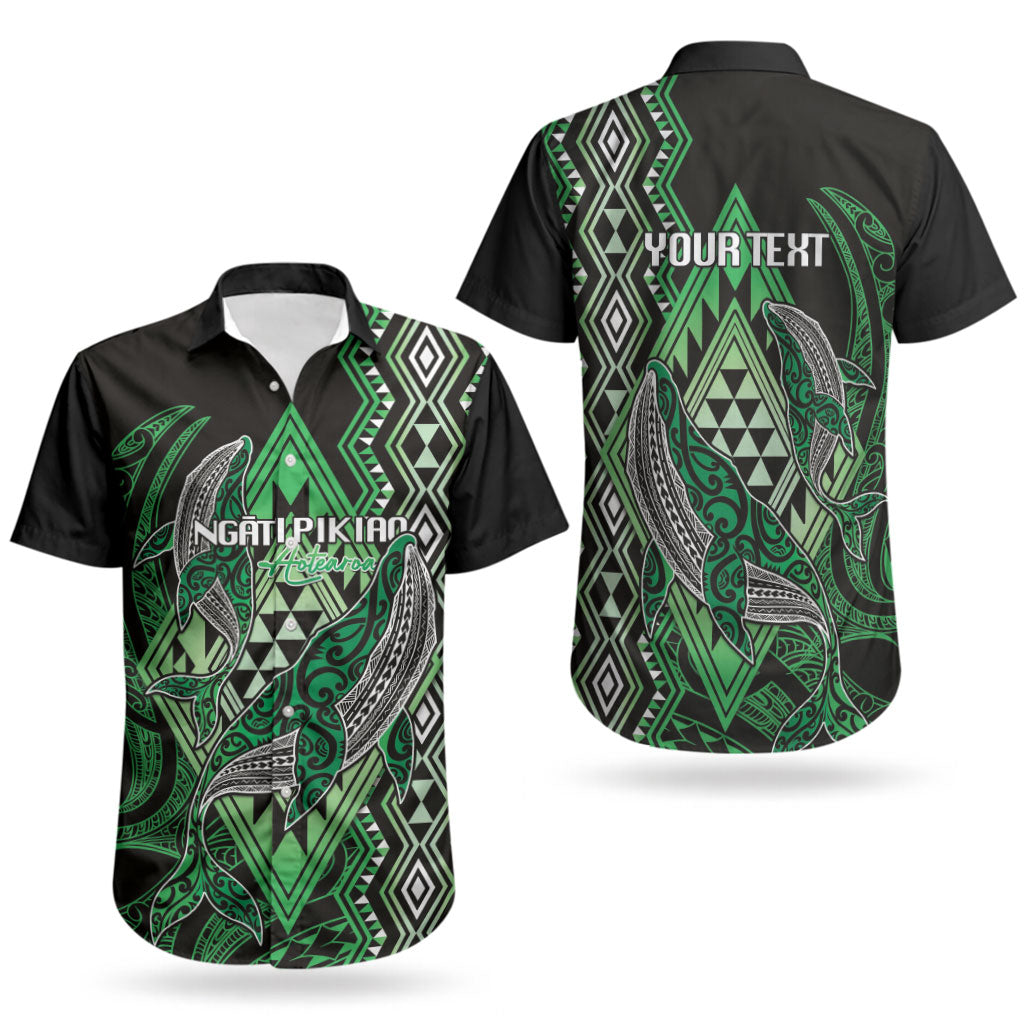 Aotearoa Iwi Ngati Pikiao Personalised Couples Matching Off Shoulder Maxi Dress and Hawaiian Shirt NZ Maori Humpback Whale Taniko Motifs LT14 - Polynesian Pride