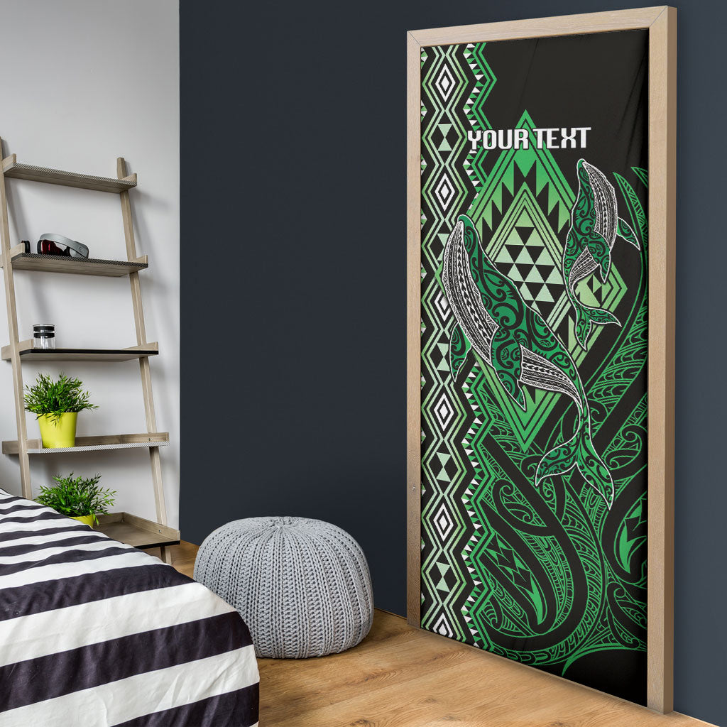 Aotearoa Iwi Ngati Pikiao Personalised Door Cover NZ Maori Humpback Whale Taniko Motifs LT14 - Polynesian Pride