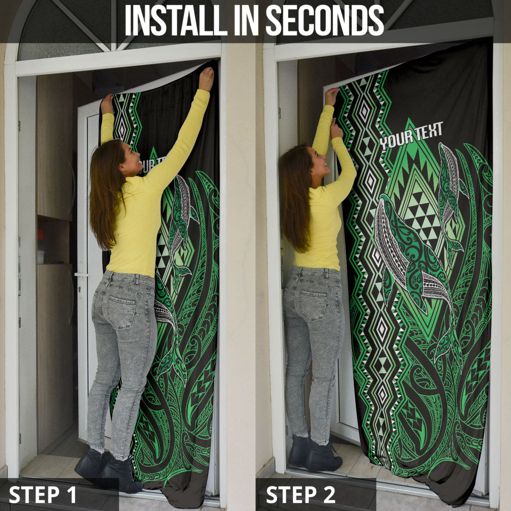 Aotearoa Iwi Ngati Pikiao Personalised Door Cover NZ Maori Humpback Whale Taniko Motifs LT14 - Polynesian Pride