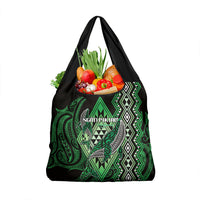 Aotearoa Iwi Ngati Pikiao Grocery Bag NZ Maori Humpback Whale Taniko Motifs LT14 1-pack One Size Green - Polynesian Pride