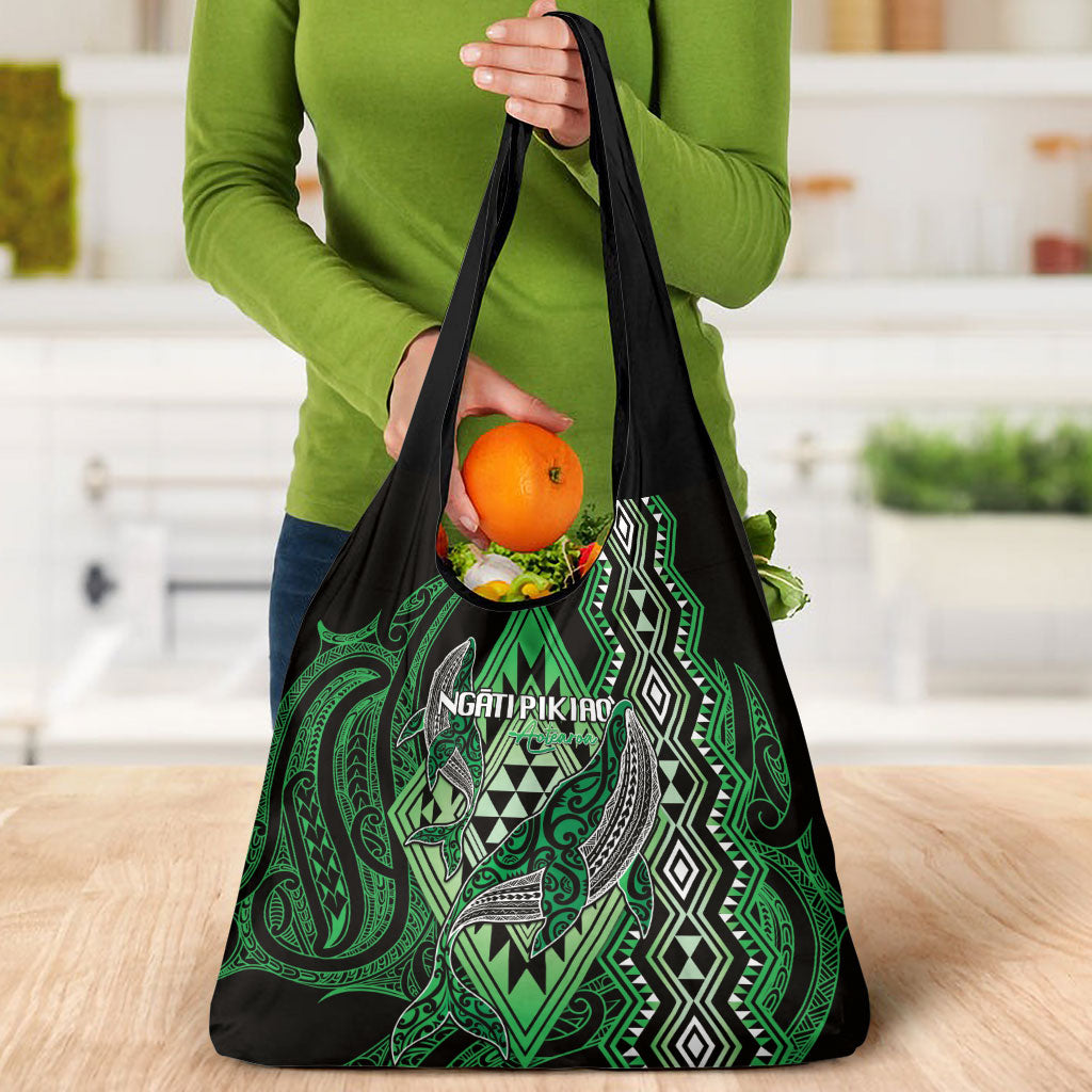 Aotearoa Iwi Ngati Pikiao Grocery Bag NZ Maori Humpback Whale Taniko Motifs LT14 - Polynesian Pride