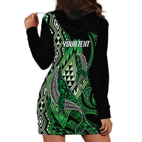 Aotearoa Iwi Ngati Pikiao Personalised Hoodie Dress NZ Maori Humpback Whale Taniko Motifs LT14 - Polynesian Pride
