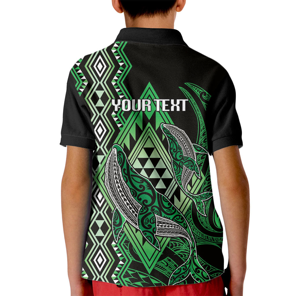 Aotearoa Iwi Ngati Pikiao Personalised Kid Polo Shirt NZ Maori Humpback Whale Taniko Motifs LT14 - Polynesian Pride
