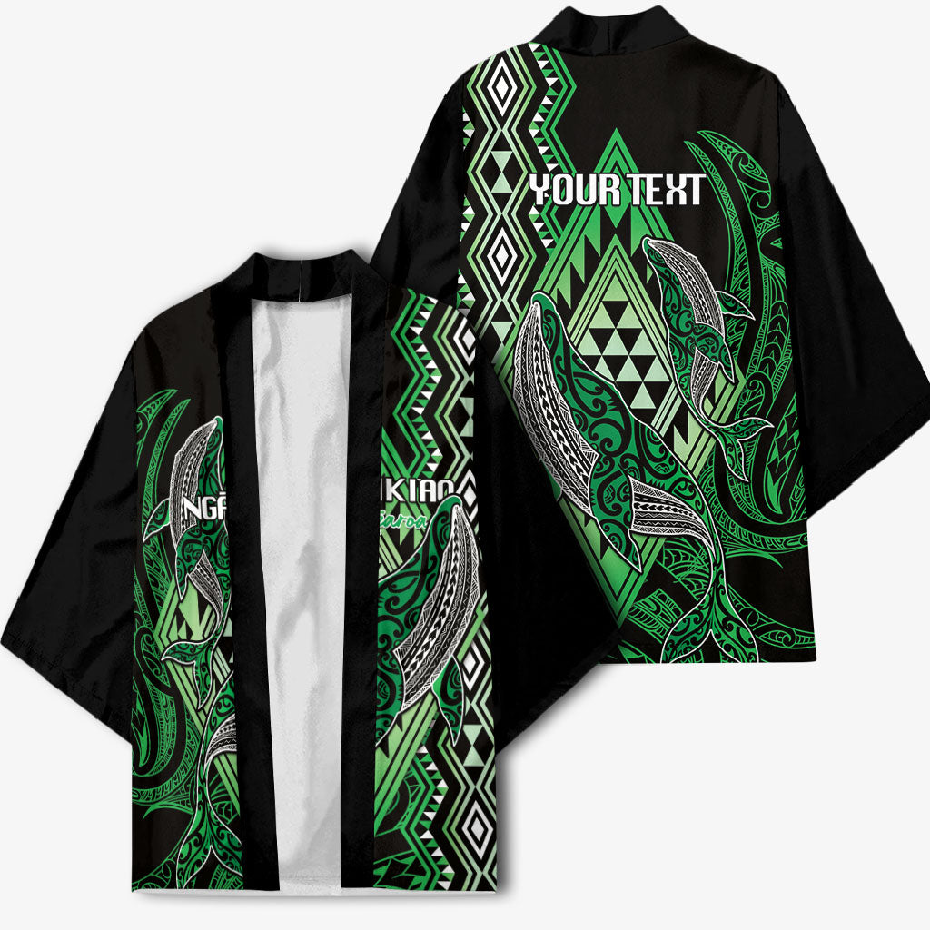 Aotearoa Iwi Ngati Pikiao Personalised Kimono NZ Maori Humpback Whale Taniko Motifs LT14 - Polynesian Pride
