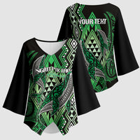 Aotearoa Iwi Ngati Pikiao Personalised Kimono Sleeve Blouse NZ Maori Humpback Whale Taniko Motifs LT14 - Polynesian Pride