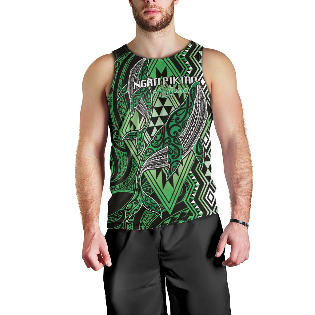 Aotearoa Iwi Ngati Pikiao Personalised Men Tank Top NZ Maori Humpback Whale Taniko Motifs LT14 - Polynesian Pride