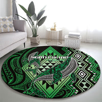 Aotearoa Iwi Ngati Pikiao Round Carpet NZ Maori Humpback Whale Taniko Motifs LT14 - Polynesian Pride