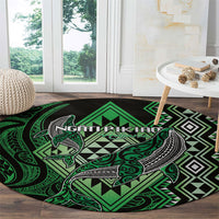 Aotearoa Iwi Ngati Pikiao Round Carpet NZ Maori Humpback Whale Taniko Motifs LT14 - Polynesian Pride