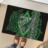 Aotearoa Iwi Ngati Pikiao Rubber Doormat NZ Maori Humpback Whale Taniko Motifs LT14 - Polynesian Pride