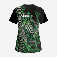 Aotearoa Iwi Ngati Pikiao Personalised Scrub Top NZ Maori Humpback Whale Taniko Motifs LT14 - Polynesian Pride