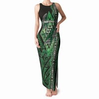 Aotearoa Iwi Ngati Pikiao Personalised Tank Maxi Dress NZ Maori Humpback Whale Taniko Motifs LT14 Women Green - Polynesian Pride