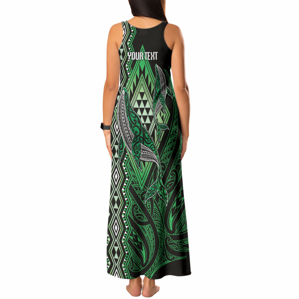 Aotearoa Iwi Ngati Pikiao Personalised Tank Maxi Dress NZ Maori Humpback Whale Taniko Motifs LT14 - Polynesian Pride