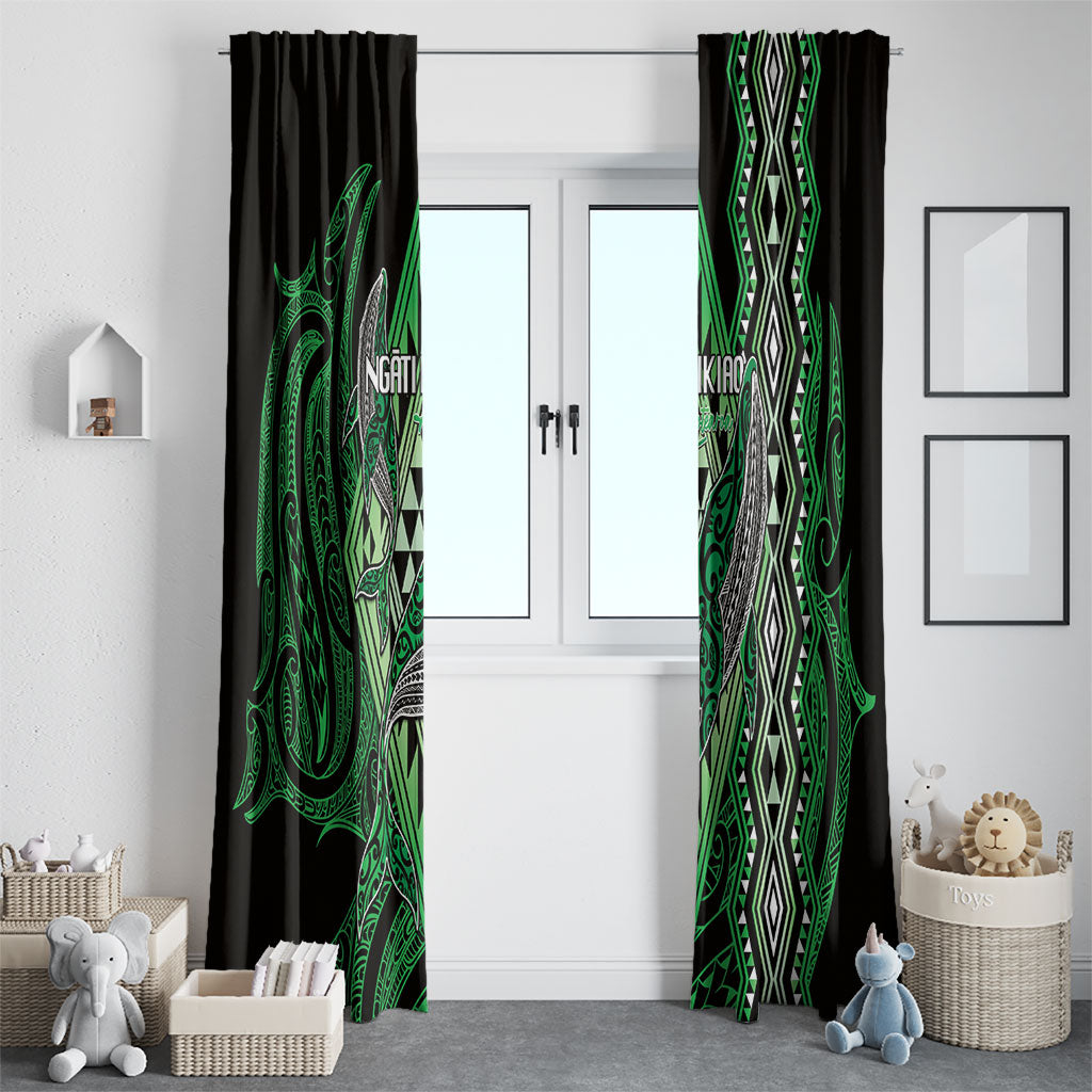 Aotearoa Iwi Ngati Pikiao Window Curtain NZ Maori Humpback Whale Taniko Motifs LT14 - Polynesian Pride