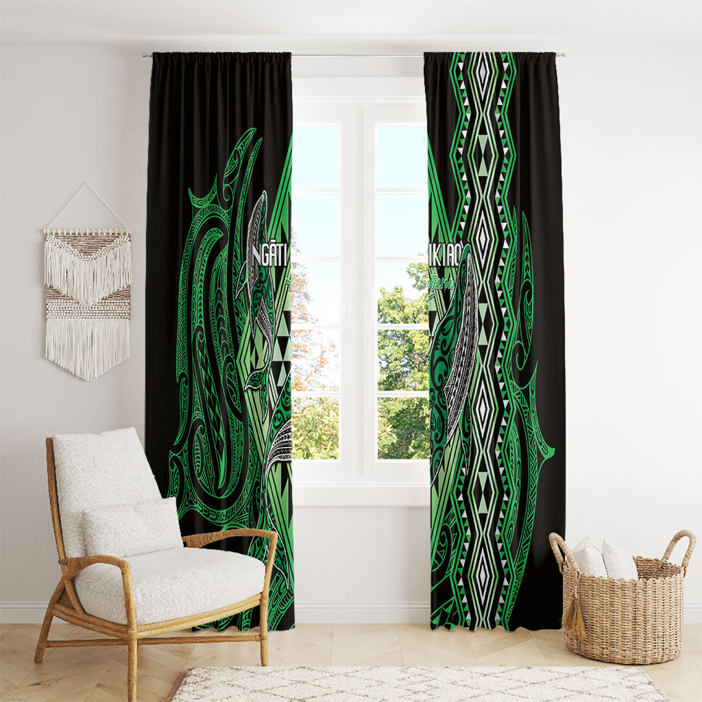 Aotearoa Iwi Ngati Pikiao Window Curtain NZ Maori Humpback Whale Taniko Motifs LT14 - Polynesian Pride