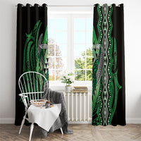 Aotearoa Iwi Ngati Pikiao Window Curtain NZ Maori Humpback Whale Taniko Motifs LT14 - Polynesian Pride