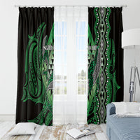 Aotearoa Iwi Ngati Pikiao Window Curtain NZ Maori Humpback Whale Taniko Motifs LT14 - Polynesian Pride