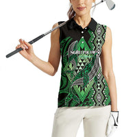Aotearoa Iwi Ngati Pikiao Personalised Women Sleeveless Polo Shirt NZ Maori Humpback Whale Taniko Motifs LT14 - Polynesian Pride