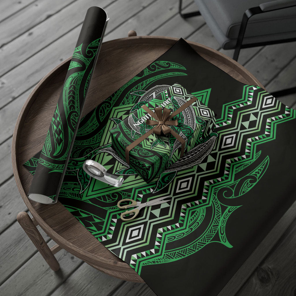 Aotearoa Iwi Ngati Pikiao Wrapping Paper NZ Maori Humpback Whale Taniko Motifs LT14 - Polynesian Pride